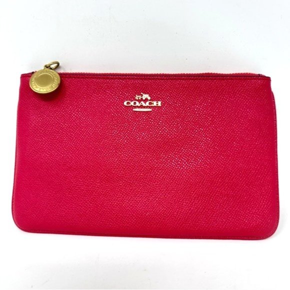 Coach Boxed‎ Corner Zip Wristlet Raspberry - Picture 1 of 8